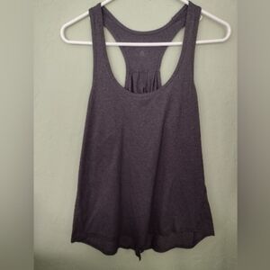 Lululemon Salute The Sun Tank Top Heathered Gray Split Back Tie Racerback S